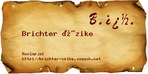 Brichter Őzike névjegykártya